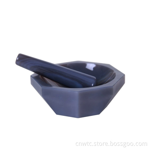 Natural Agate Mortar and Pestle Set - Sizes: 60mm, 80mm, 100mm